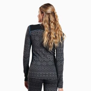 Kuhl Kaskade Krew Long Sleeve Fair Isle Print Baselayer Top Women's Size M